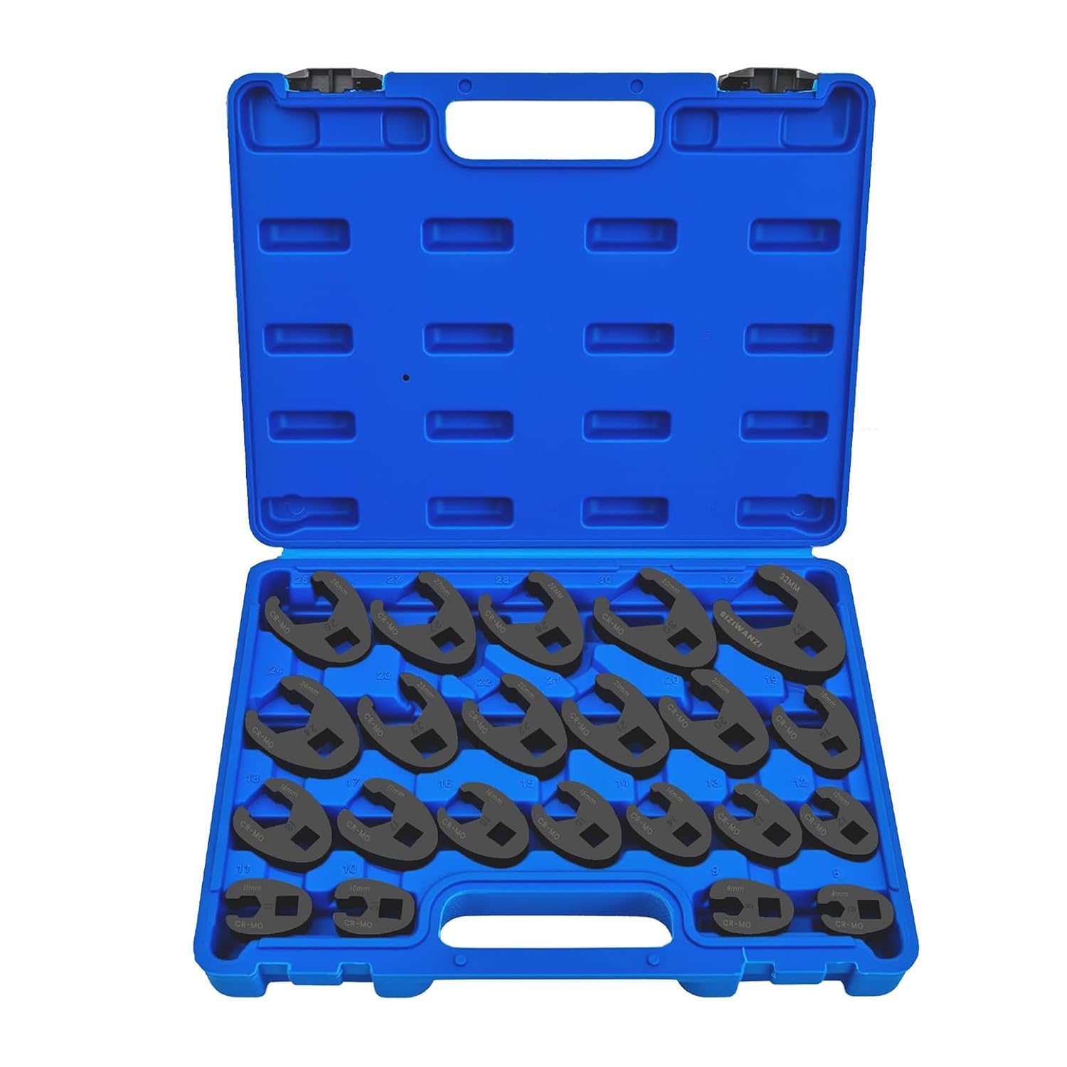22tlg Krähenfußschlüssel-Set, krähenfußschlüssel, Drehmoment 1/2" 3/8" Außenvierkantantrieb 8-32mm Hahnenfuß Schlüssel Maulschlüssel Steckschlüssel