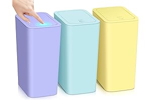 Purple Trash Can for Bedroom: 10L / 2.6 Gallon Pop-Up Lid Trash Cans