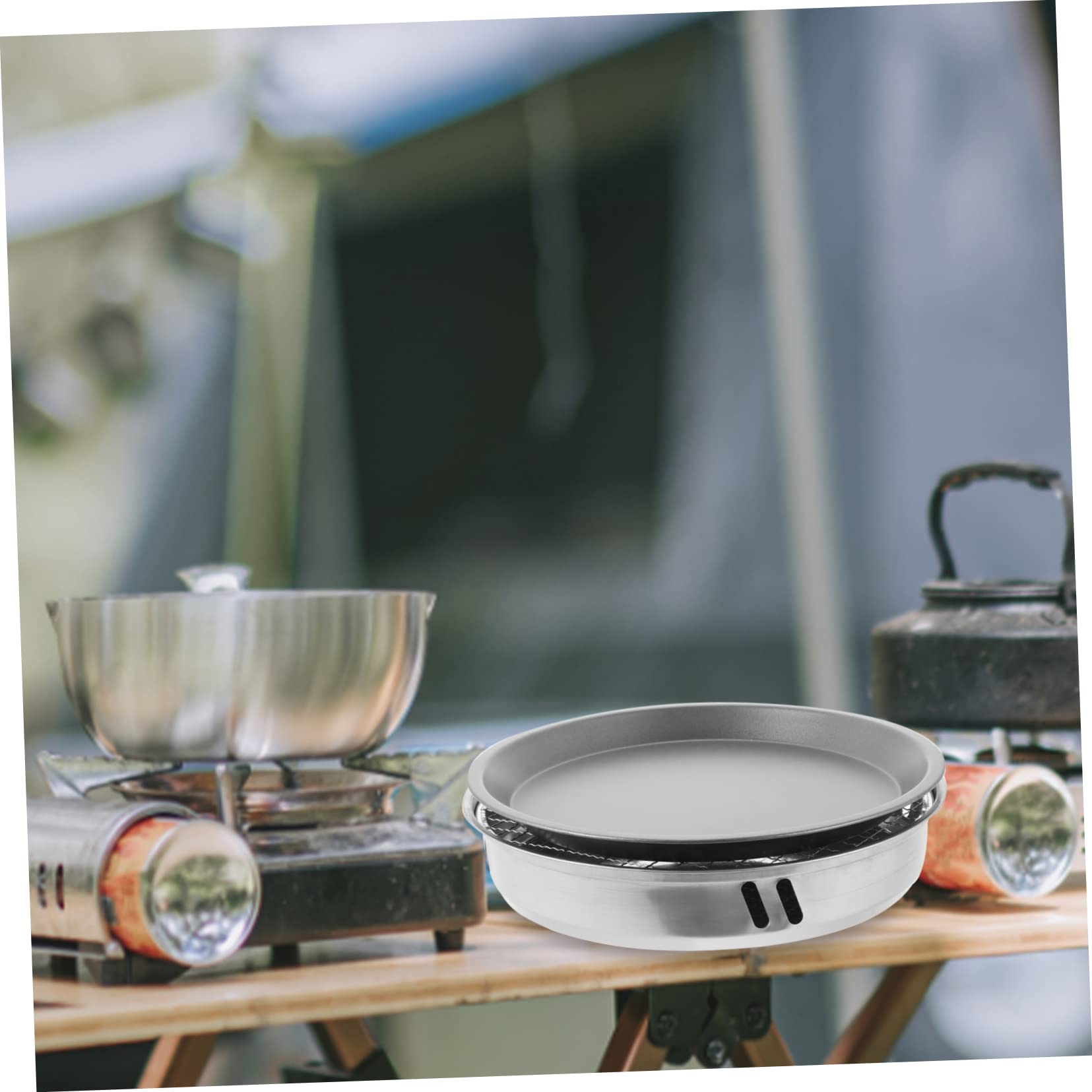 Toddmomy Barbecue da Esterno Portatile Monouso 28cm in Acciaio Inox, Leggero e Rapido da Scaldare, Set per Parchi e Picnic Colore Casuale