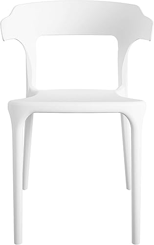 Miniatura 9 de Novogratz Poolside Collection, Felix - Sillas de comedor apilables para interiores y exteriores, paquete de 2, color blanco