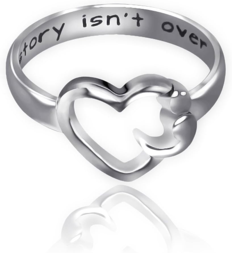 Heart Semicolon Ring, Support Mental Health Awareness, Encouragement Gifts for Women (7)