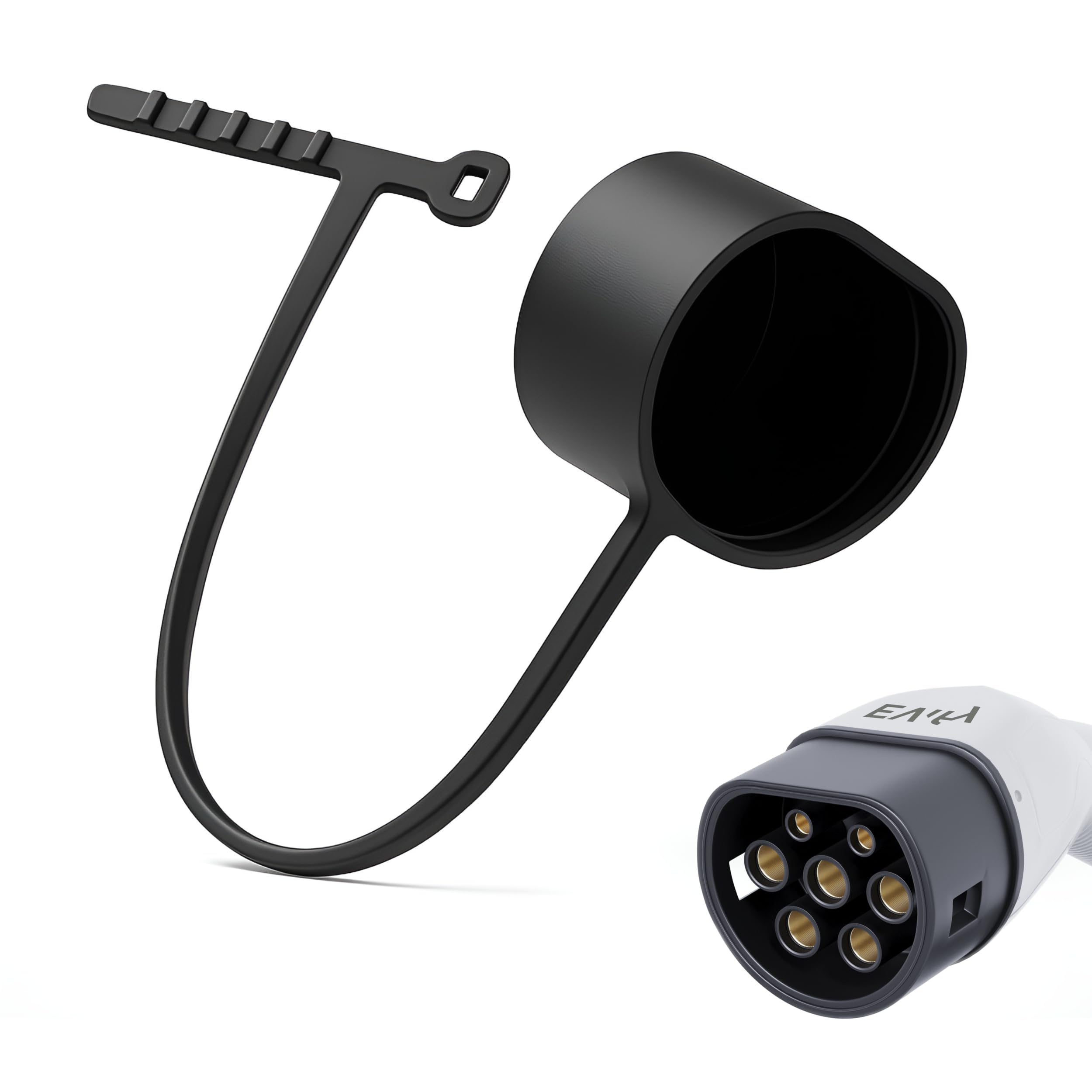EVify Schutzkappe Ladekabel Typ 2 Fahrzeugseite - Staubschutz und Schutz vor Beschädigung - Universell Passend - Schutzkappe EV Stecker Typ 2 - Typ 2 Stecker Abdeckung