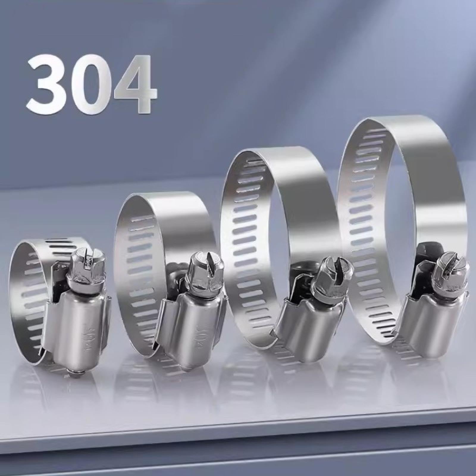 60/80/91/101-teiliges Schlauchschellen-Set aus Edelstahl, 8 bis 44 mm, verstellbare Antriebsschlauchschellen, Rohrschellen, Schneckengrößen-Schellen für Kraftstoffleitungen (60 Stück im Karton)
