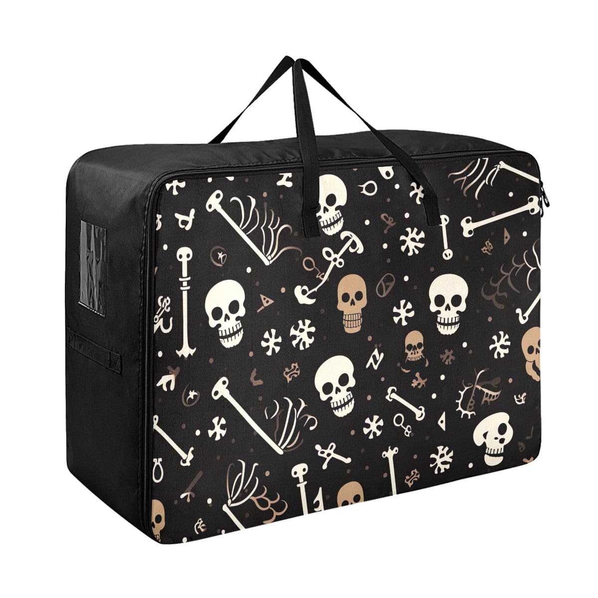 Halloween Skeleton Storage Bags, 27.5x19.7x11 In, Reusable and Sustainable Storage Organizer for Clothes, Bedding, Comforter โ image 1