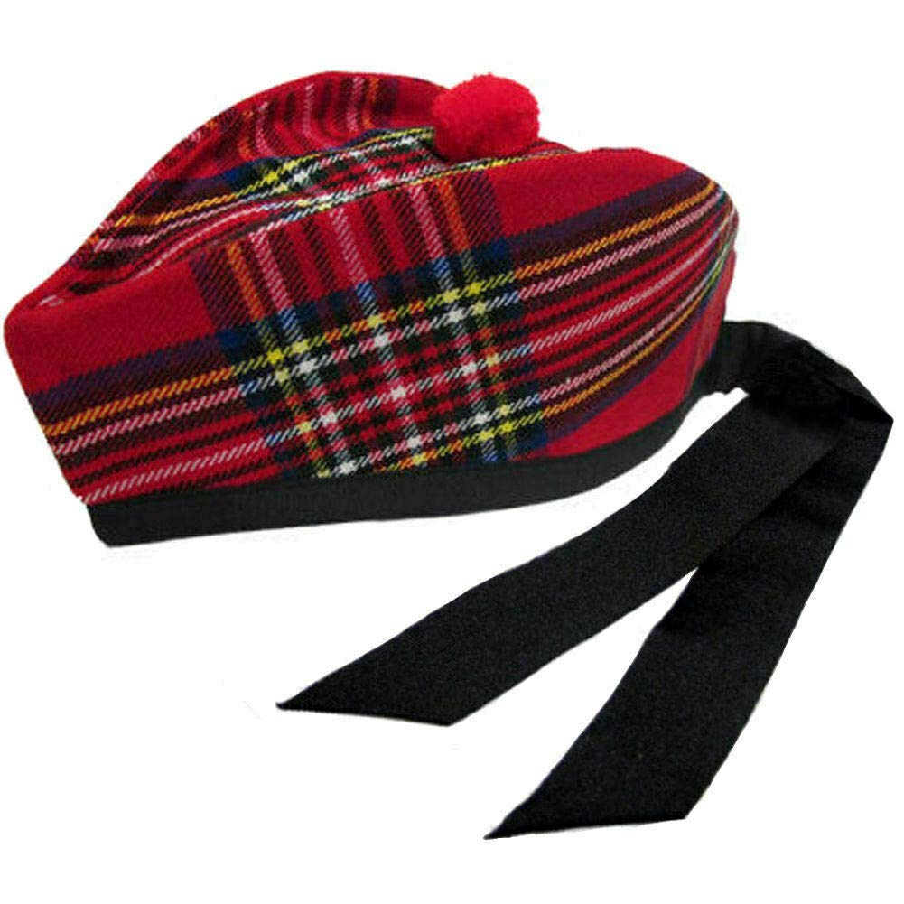 Thistle Unisex Red Scottish Classic Royal Stewart Tartan Glengarry Novelty Hat One Size