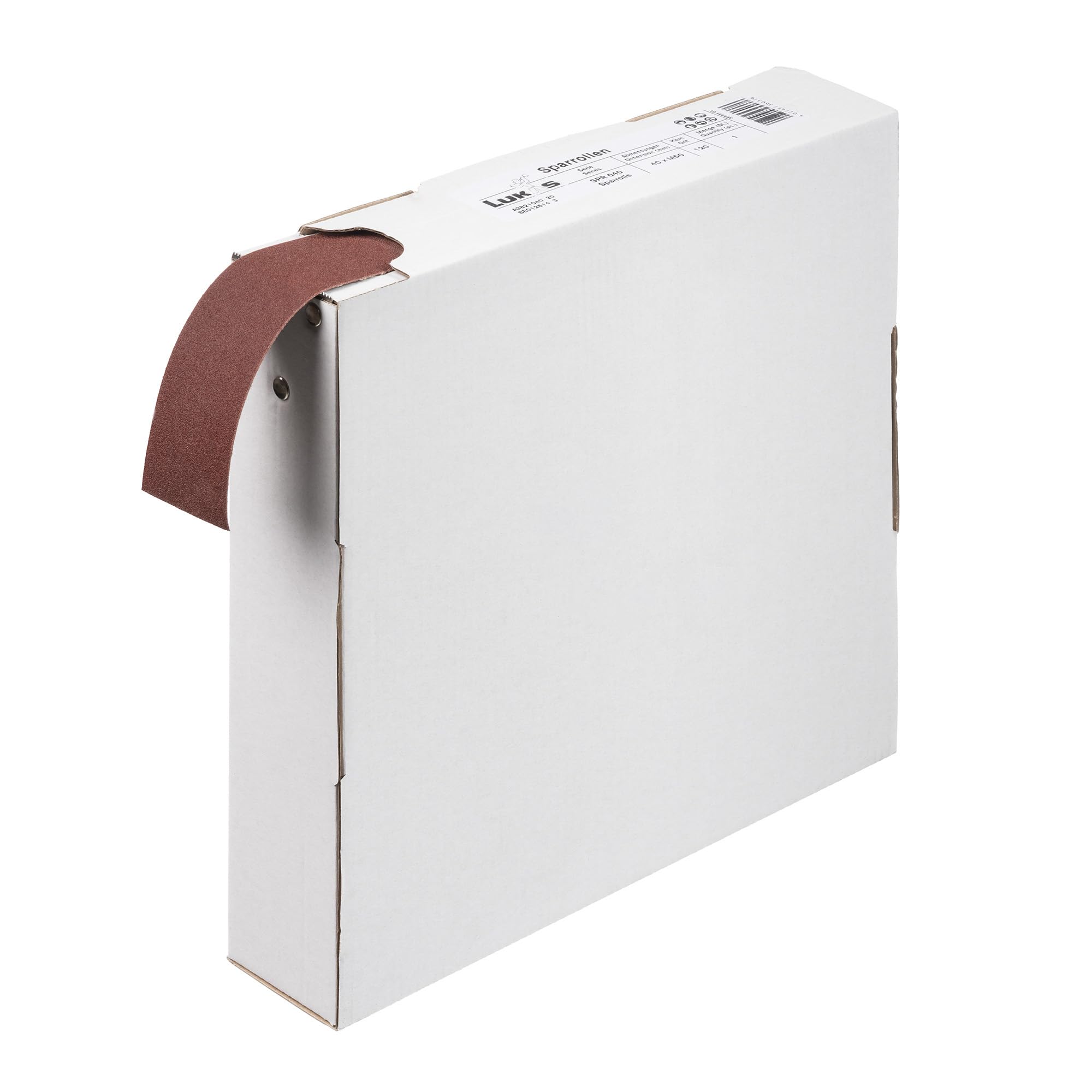 Lukas Erzett SPR Rouleau économique universel 40 mm x 50 m Corindon grain 120 pour utilisation manuelle 25 x 25 x 6 cm
