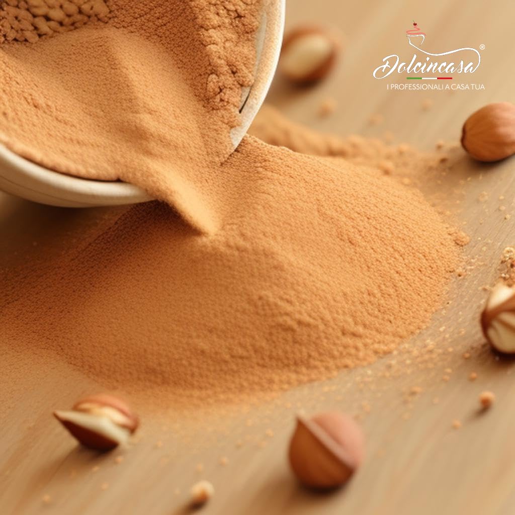 Dolcincasa-Farina Di Nocciole Tostate Campane Mortarella per ricette dolci, salate e panificazione 500g
