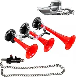 Buzina Caminhão Verdureiro 3 Cornetas Com Válvula Cordinha De Metal