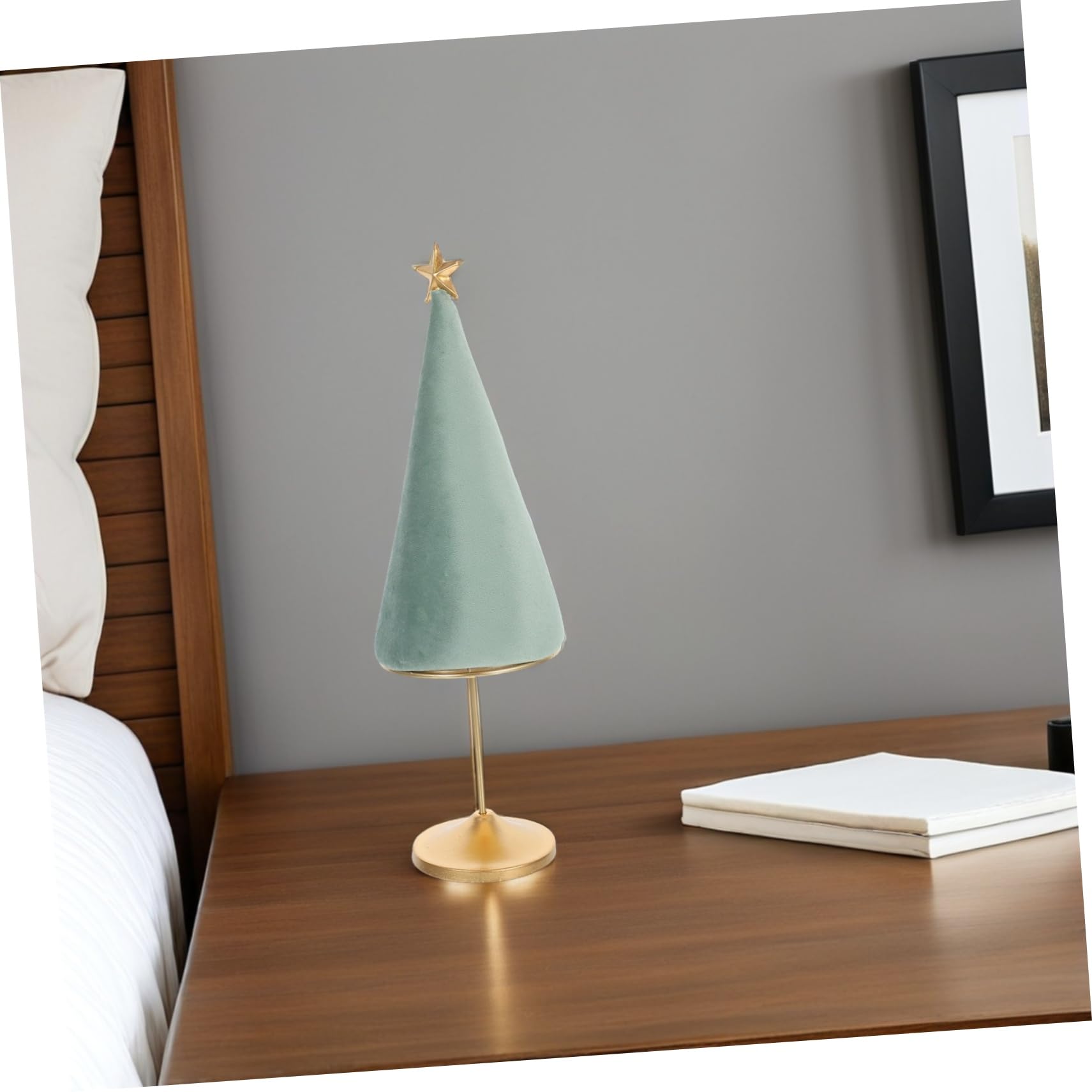 Base per Albero di Natale Supporto per Collana e Gioielli Espositore da Tavolo in Metallo Organizer per Gioielli in Velluto Ornamento da Scrivania per Feste