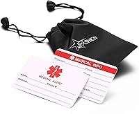 Vista 7 de Etiqueta de identificación de alerta médica de acero inoxidable para pulsera de alerta médica Diseño de comodidad curvada - Juego de etiquetas