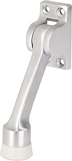 BRINKS Commercial - 4" Kick-Down Door Stop, Satin Chrome Finish - Non-Obtrusive Option to Protect Your Door and Walls