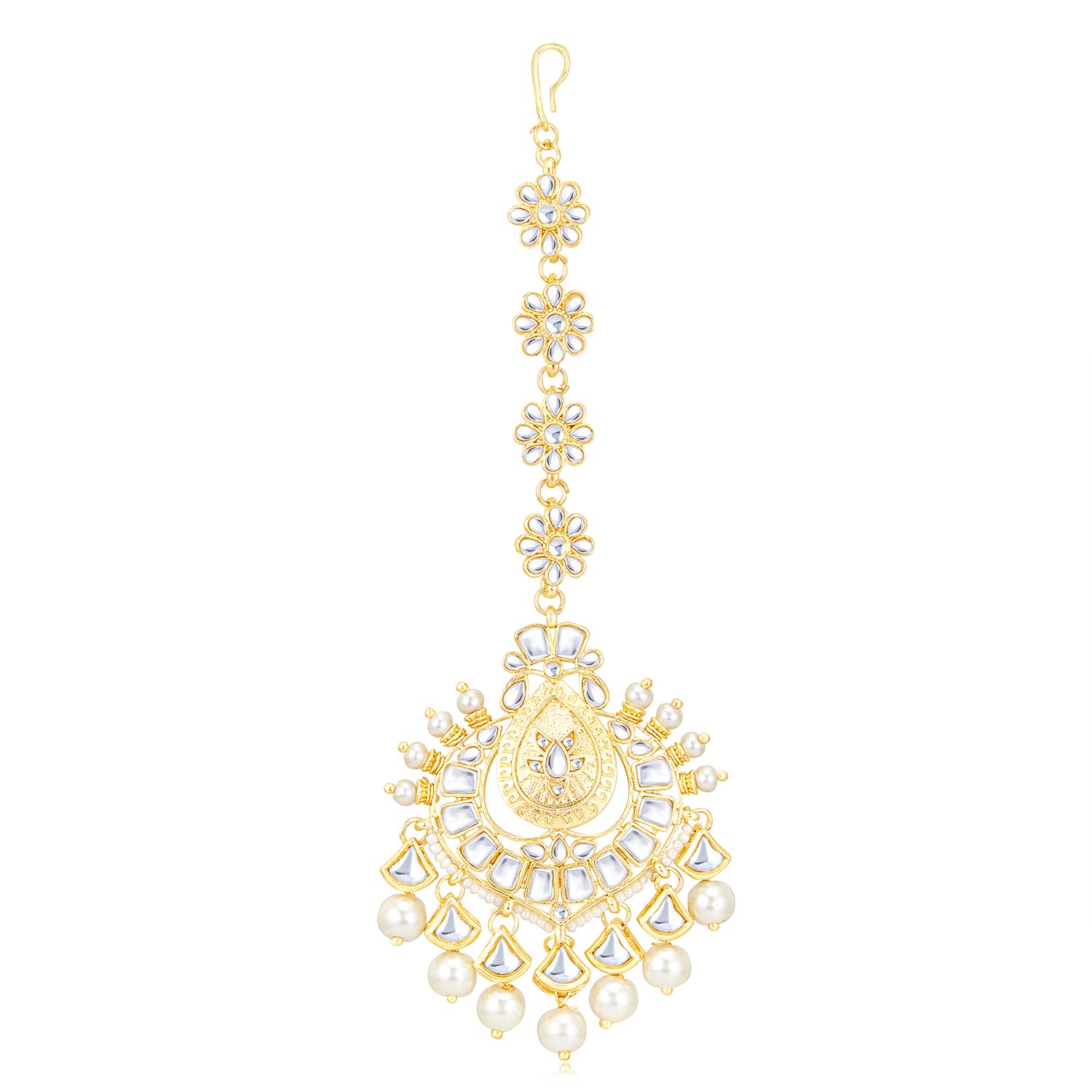 Sukkhi Splendid Kundan Gold Plated Pearl Maangtikka for Women (SKR85503), One Size (B0949872J3) Amazon Price History, Amazon Price Tracker