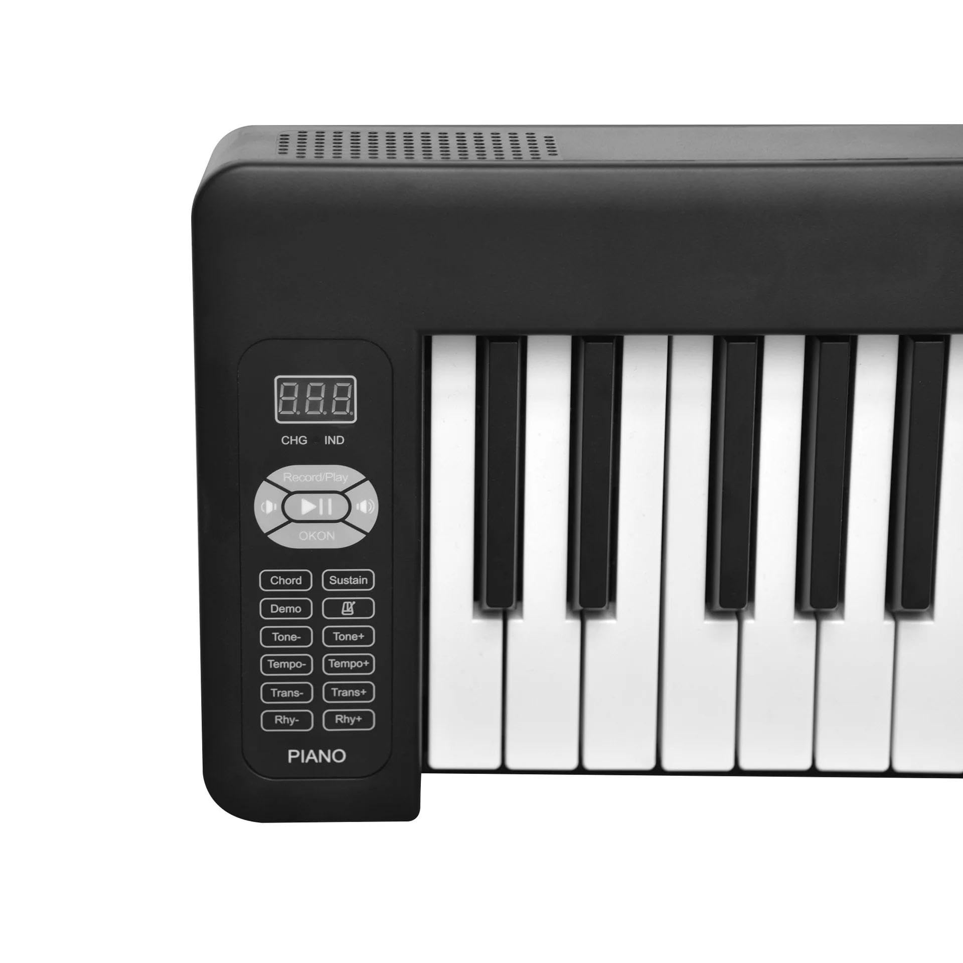 Clavier Piano Pliable 61 Touches Semi-lestées - Piano électrique Portable Avec Sac, Pédale, Bluetooth - Pour Débutants Et Voyage