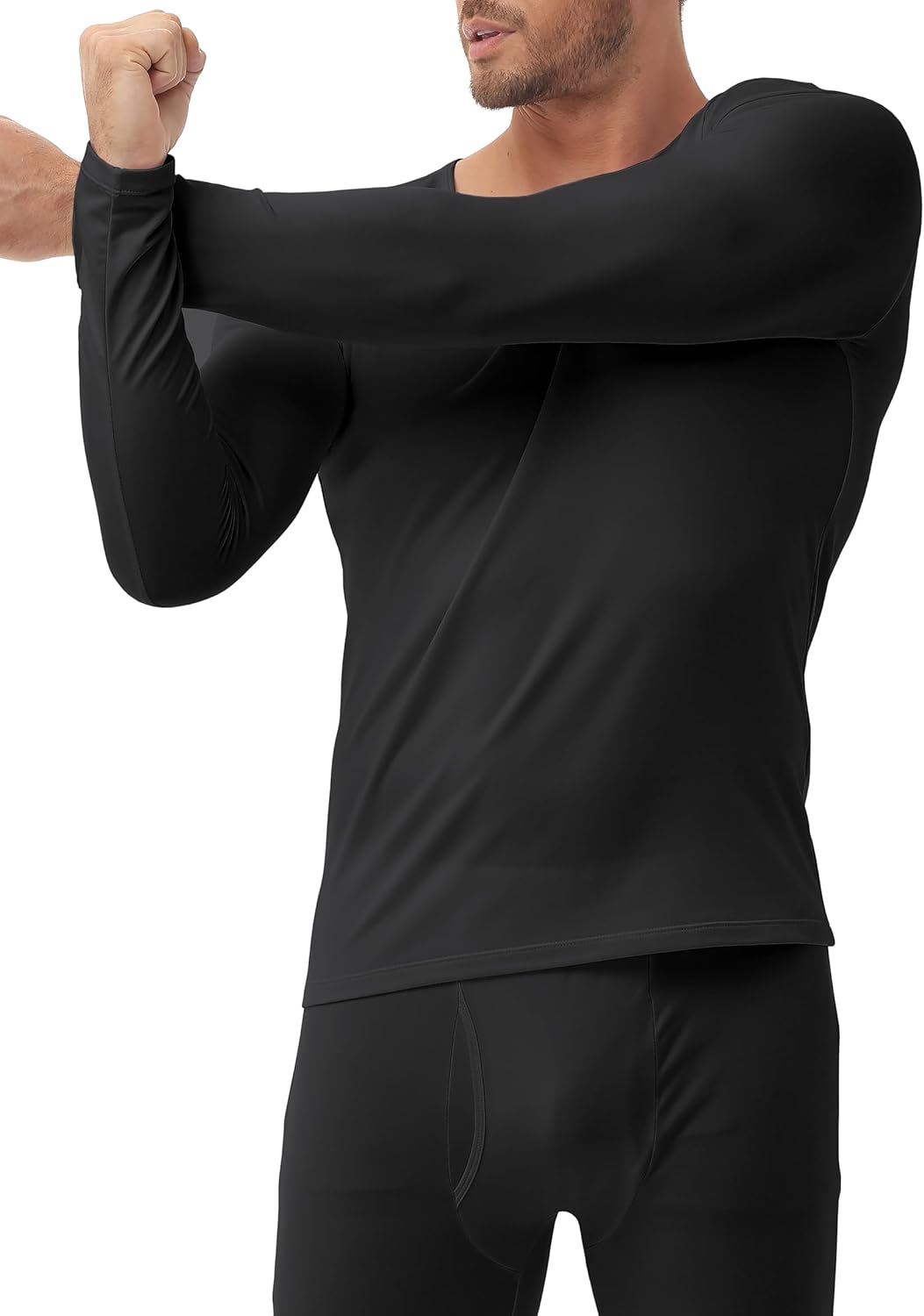 ZUTY 4 or 3 Pack Thermal Underwear for Men Long Sleeve Thermal Shirts Fleece Lined Soft Warm Base Layer Tops - Image 5