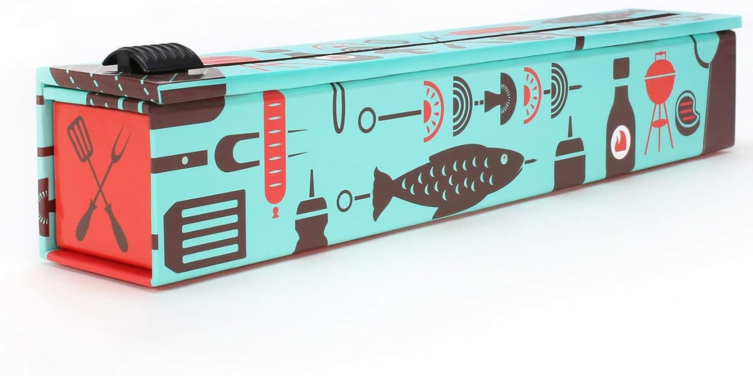 ChicWrap BBQ Tools Foil Dispenser with 12" x 30' Roll of Professional Aluminum Foil - Reusable Dispenser with Slide Cutter : Health & Household