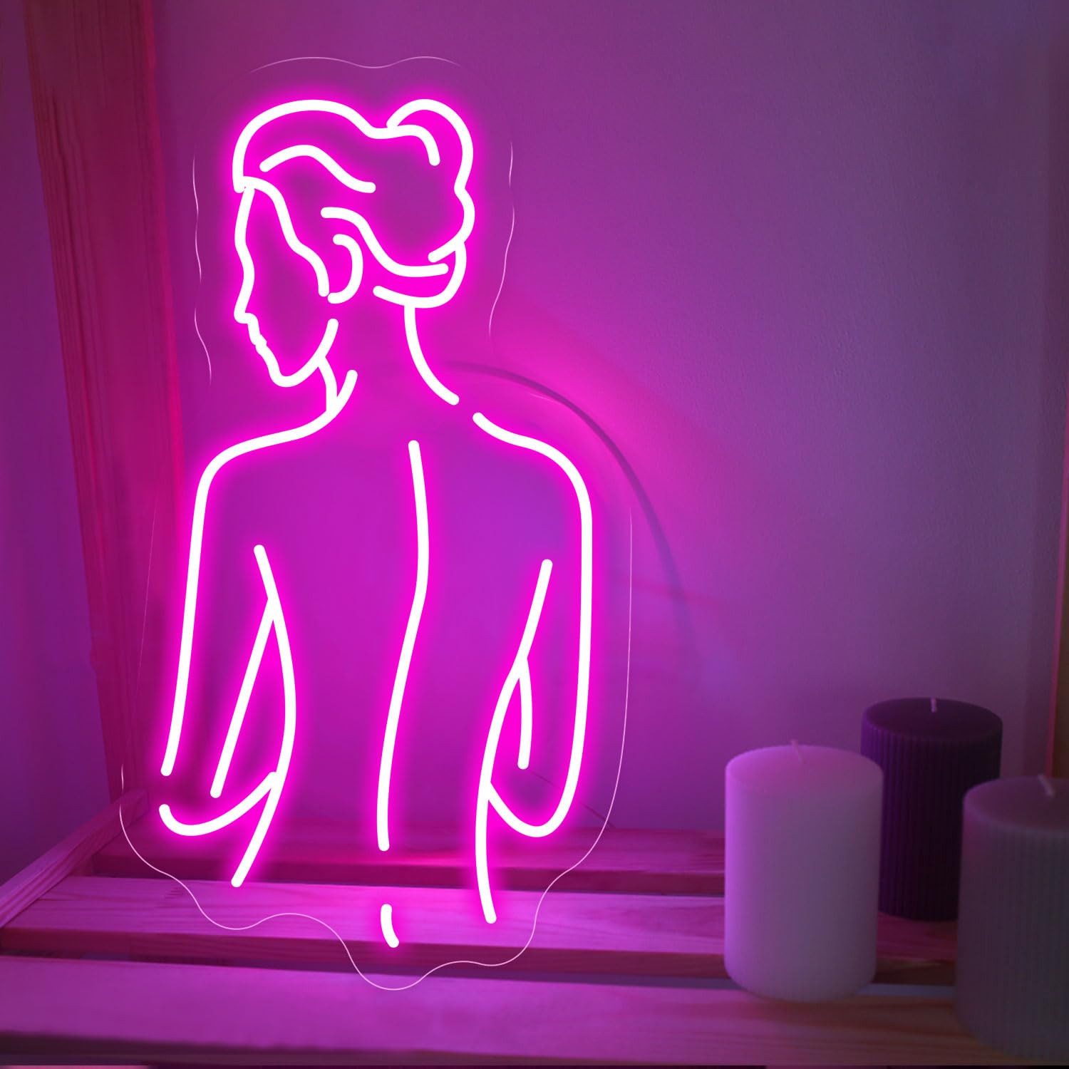 Amazon | ネオンサイン セクシーピンクネオンライト 女性のシルエット 