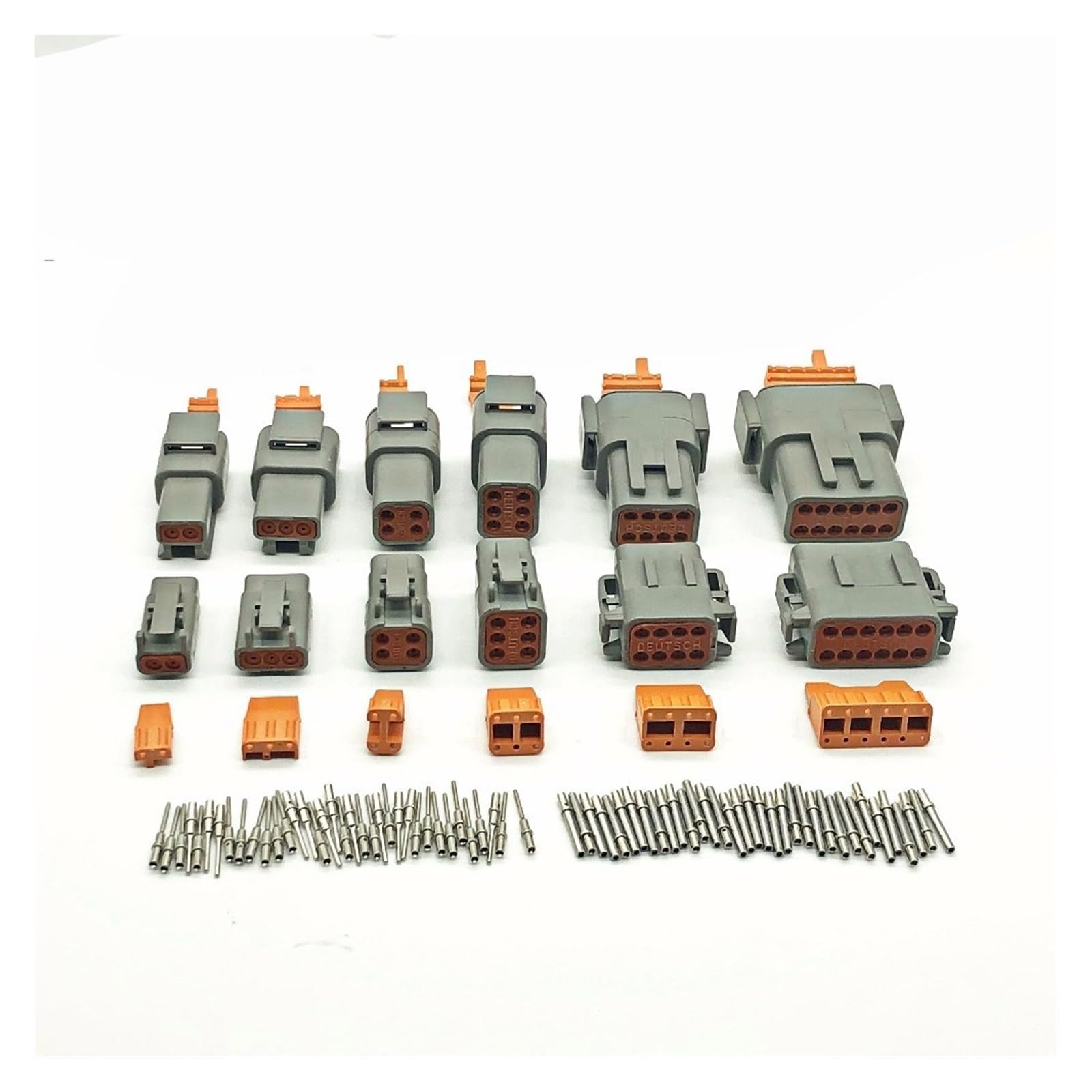 Conector impermeable DTM 12P macho y hembra con pines sólidos para cable 16-22 AWG