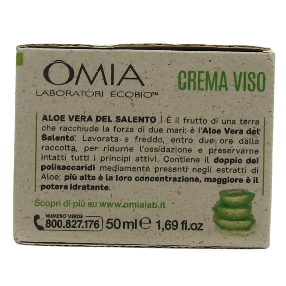 Crema Viso IDRATANTE, Idrata e Rinfresca. Con Aloe Vera Del Salento. 0% Siliconi, PEG, Coloranti 50ml (4 Unità)