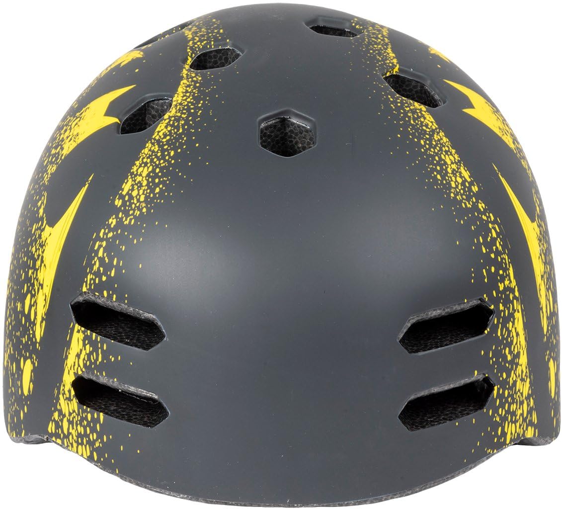 Casque de Ville pour Enfants, Super héros, vélo Batman, 55-58 cm (Taille M), Protection Noire et Jaune
