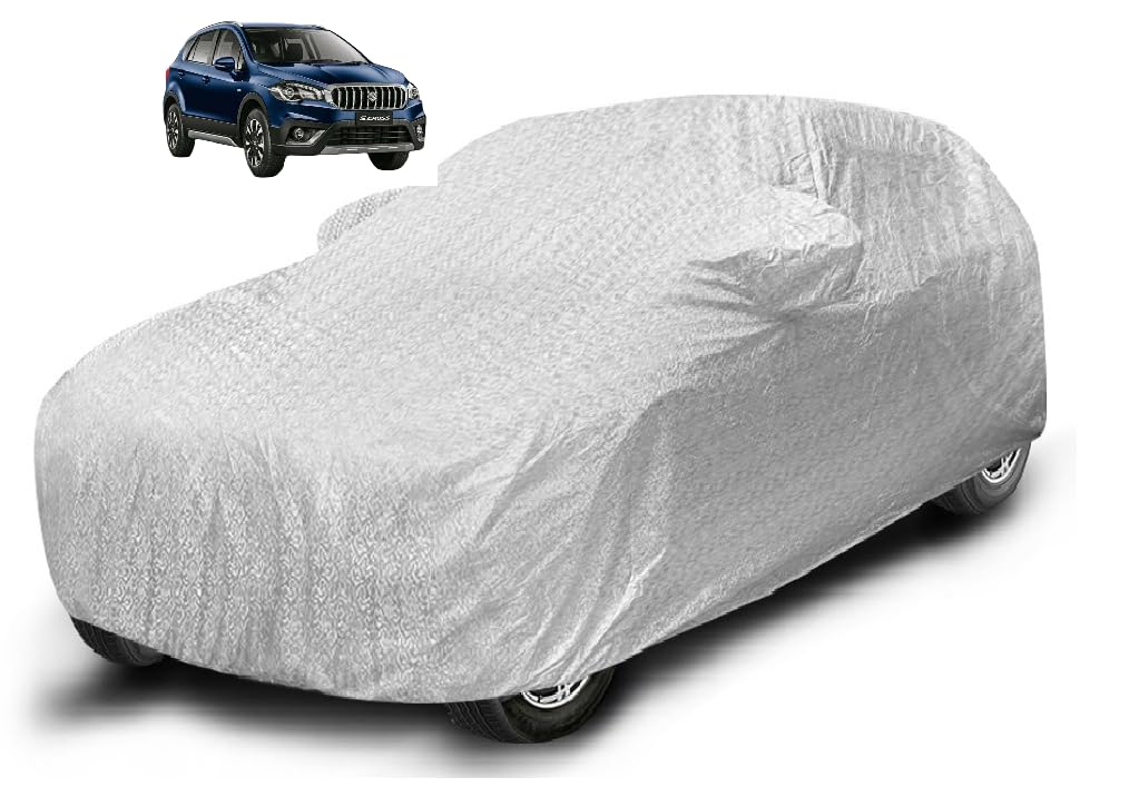 Auto Hub Waterproof Car Cover Compatible with Maruti S-Cross with Mirror Pocket, Soft Cotton Lining, Waterproof S-Cross Car Cover- Metallic Silver-image-43