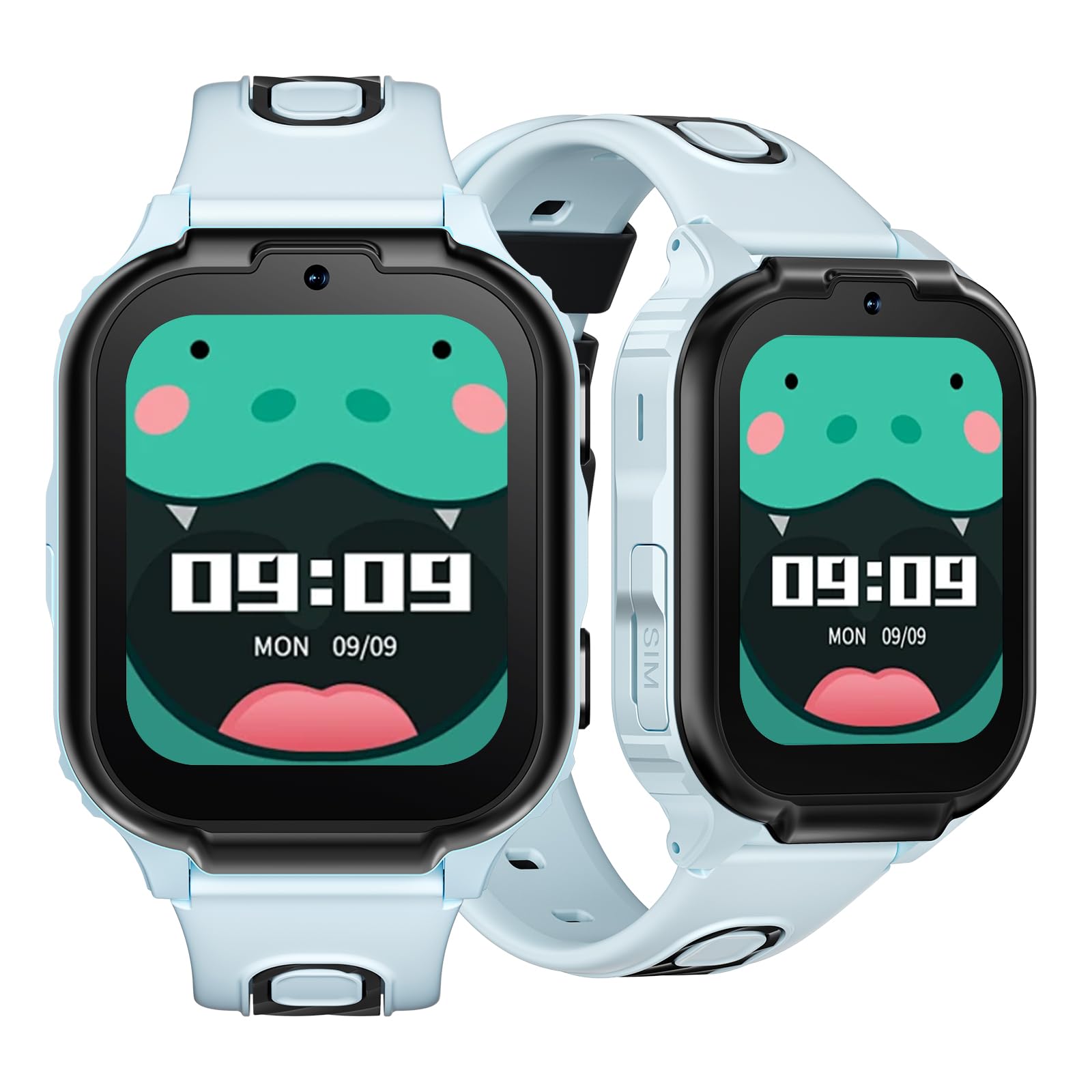 ANYSCENES1-Azzurro Smartwatch bambini 4G, Videocall HD, Dynamic Island, GPS triplo, Recinto elettronico, Modalità classe, IPX7, 5 giorni