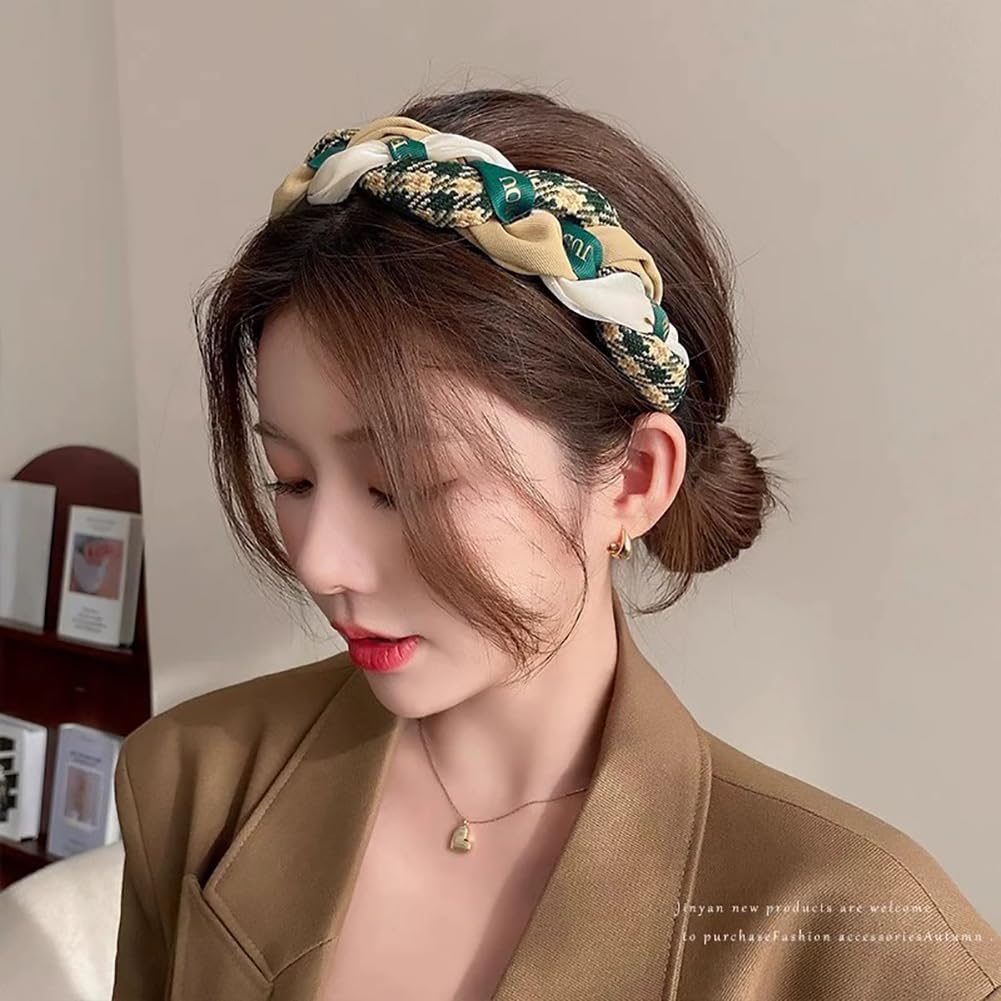 Pmnzdy Örgülü Alın Bandı Geniş Dirndl Geleneksel Saç Takısı Saç Bandı Dolgulu Düğümlü Saç Bantları Vintage Kaymaz Saç Bandı Kumaş Saç Bandı Saç Bandı Aksesuarı1#