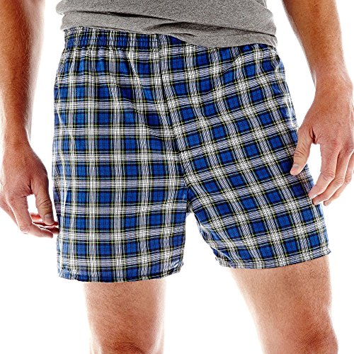 Hanes Ultimate Men's 4-Pack FreshIQ Plaid Boxer with ComfortFlex Waistband-Assorted Colors