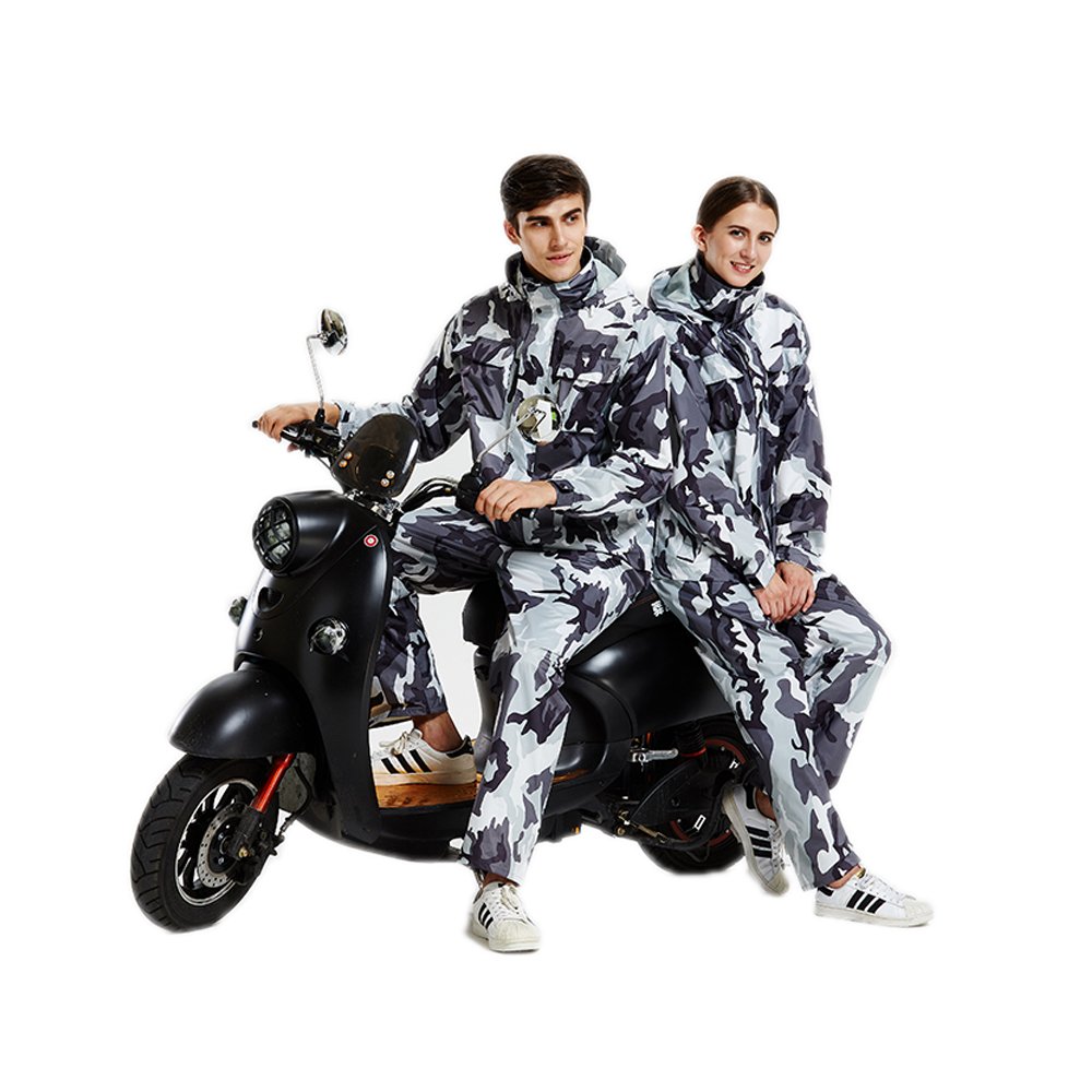 Hombre/Mujer Chaqueta Impermeable/pantalón Trajes a Prueba de Viento Capa/pantalón Conjunto Motocicleta Impermeable con Capucha Hideaway