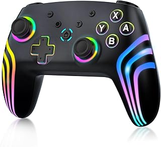 MYSTILUCK Wireless Pro Controller for Switch/Switch 2/Lite/OLED/PC, Gamepad with 7 Color Changing RGB Lighting/Hall Effect...