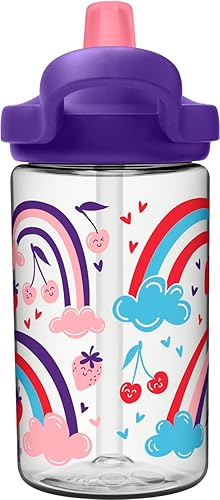 Miniatura 77 de CamelBak Eddy+ Kids Bite Valve Straw Tritan Renew Water Bottle Animales de la selva,Bandidos de aviones,Chef Dino,Mariposas de bloque