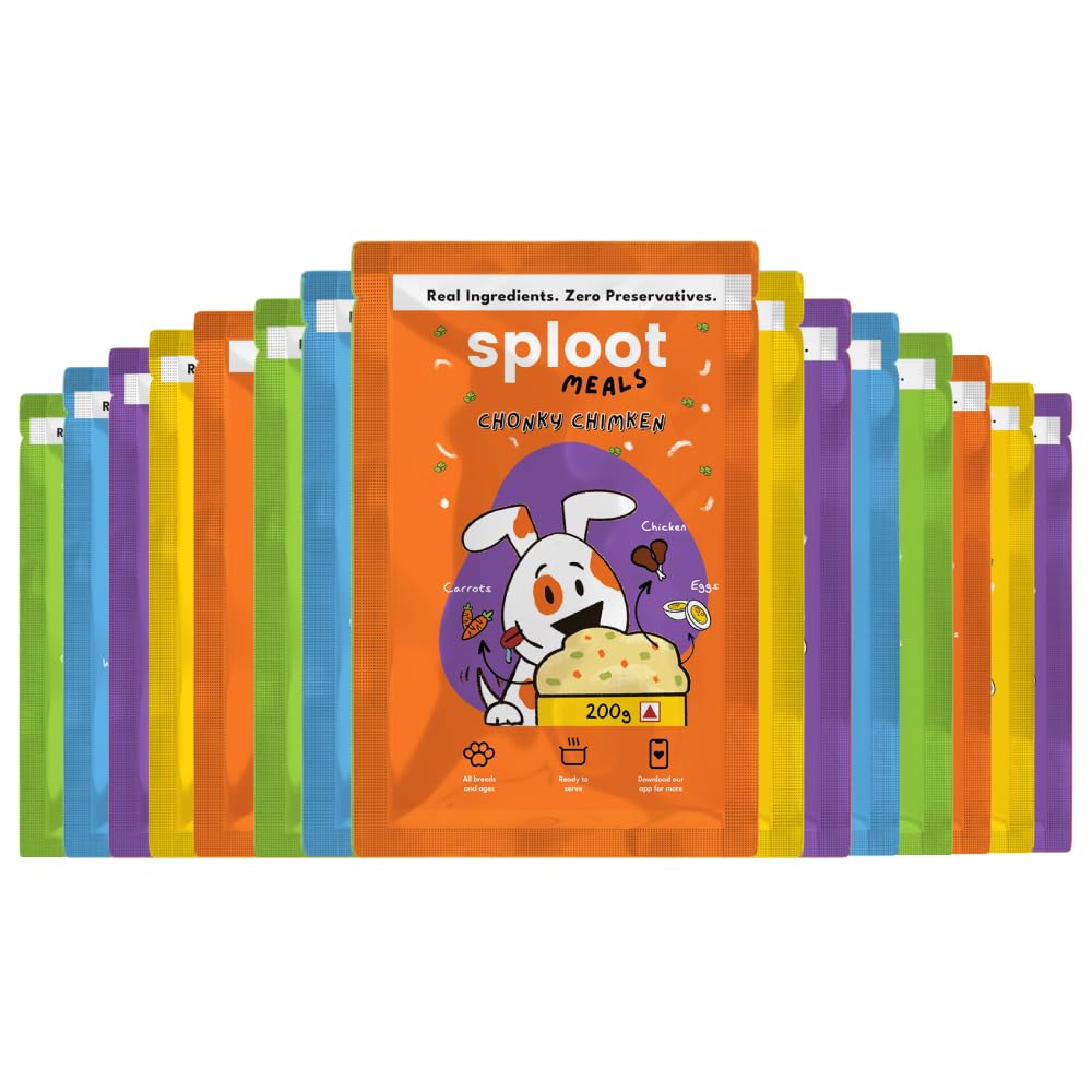 Sploot Natural Wet Dog Food - Mix Recipe Bundle - Pet Food for Adult and Puppy Dogs - No Preservatives and Chemicals -Chicken, Fish, Mutton, Paneer and Egg - 200gms Each (Pack of 15) (B0BRJ9FJSM) Amazon Price History, Amazon Price Tracker