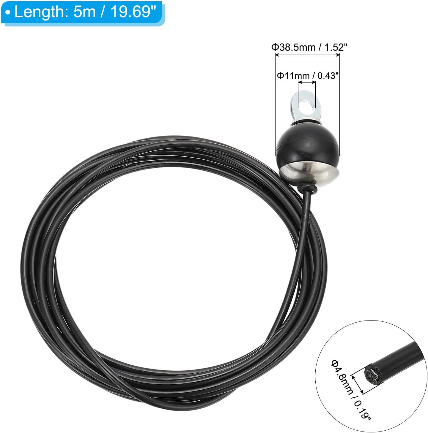PATIKIL Pulley Cable, Adjustable Fitness Cable Pulley System Replacement Thick 4mm Heavy Gym Cable Pulley Attachment