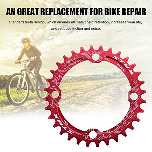 Eboxer Bicycle Chainring Guard,BCD 104 Mountain Bike Steel Single Crank Chain Ring Repair Parts,Easy to Install and Fits for Long Time Use.(32T-Red)