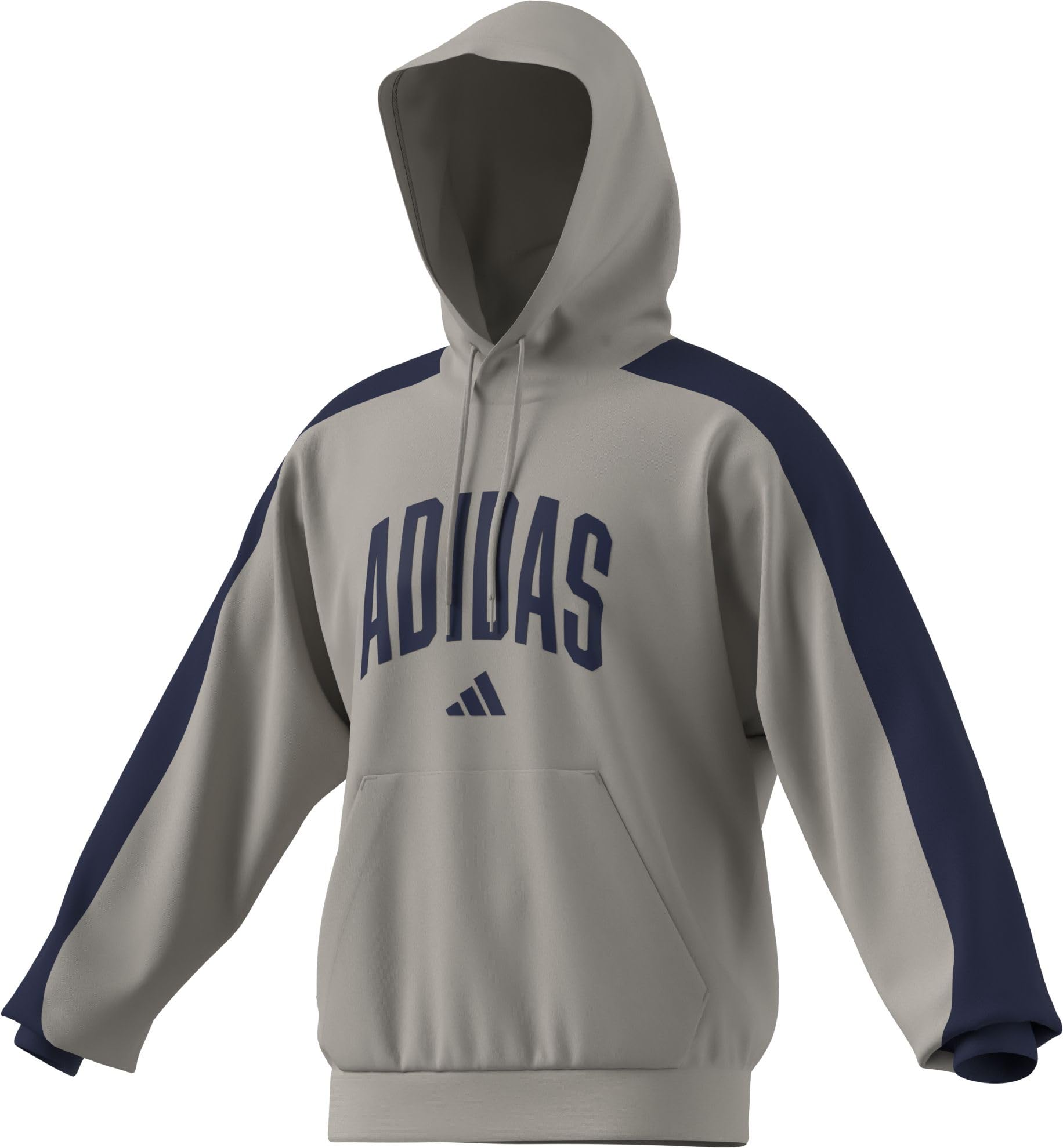 adidas heren COLLEGIATE FLEECE HOODIE, wonder alumina/dark blue, XXL Tall