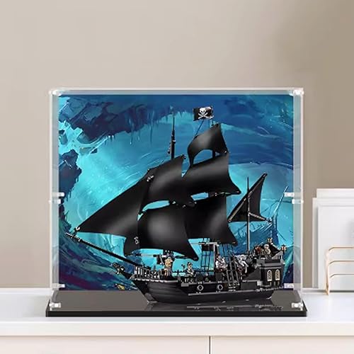 Miniatura 2 de Vitrina acrílica para Lego 4184 Kit de construcción de perlas negras, vitrina a prueba de polvo, solo vitrina (con fondo)