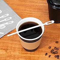 Vista 9 de Restaurantware -Agitadores de café de 5.8 pulgadas, 100 palitos desechables para remover café - Diseño único de ojo de cerradura, para bebidas Blanco