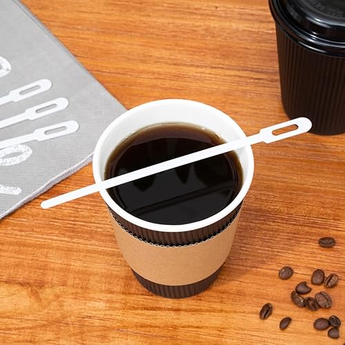 Miniatura 9 de Restaurantware -Agitadores de café de 5.8 pulgadas, 100 palitos desechables para remover café - Diseño único de ojo de cerradura, para bebidas