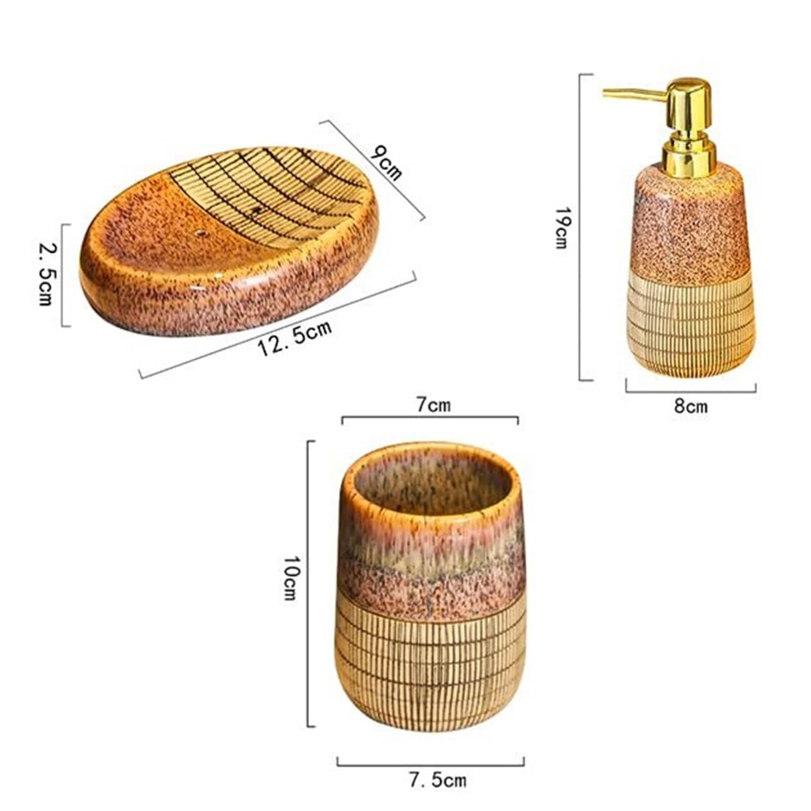 Bathroom Sets El Juego de Accesorios Incluye dispensador jabón, Plato for, Vaso y Soporte for cepillos Dientes (4 Piezas) Coastal Decor