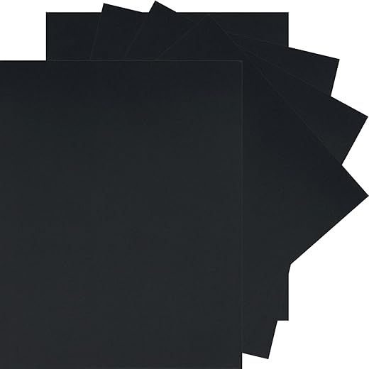 25 Sheets Black Cardstock Paper 8.5 x 11 inches, 250 GSM/92 lb Thick Card Stock Paper for DIY Cards, Printer Cardstock Scrapbook Cardboard Papers for Crafts