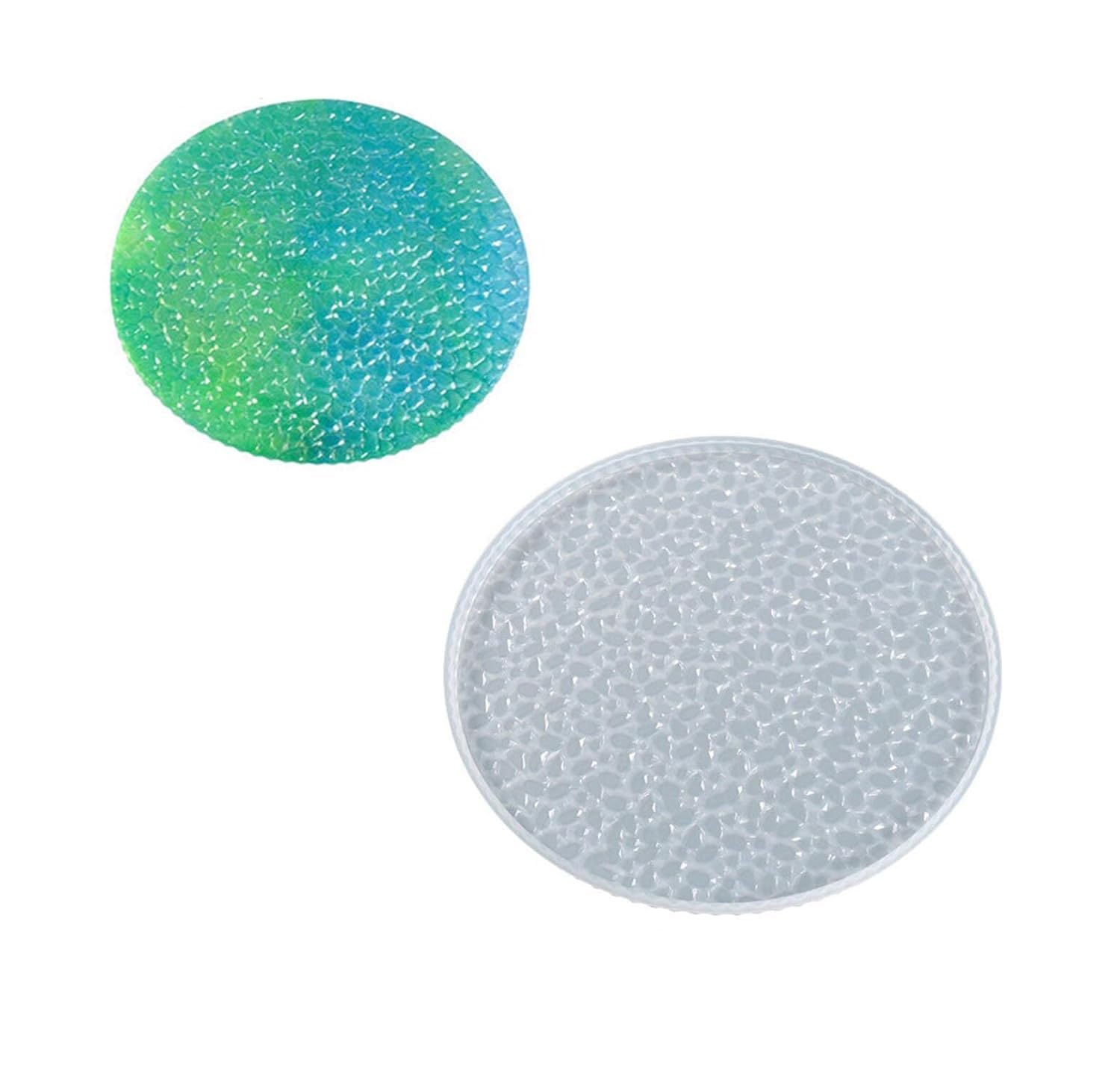 EnaMeena 1-Pack 10-inch Round Tray with a 3D Crushed Texture Design. Perfect for Dining Areas, Home Decor, DIY Projects, Resin Casting, and Art Creations.