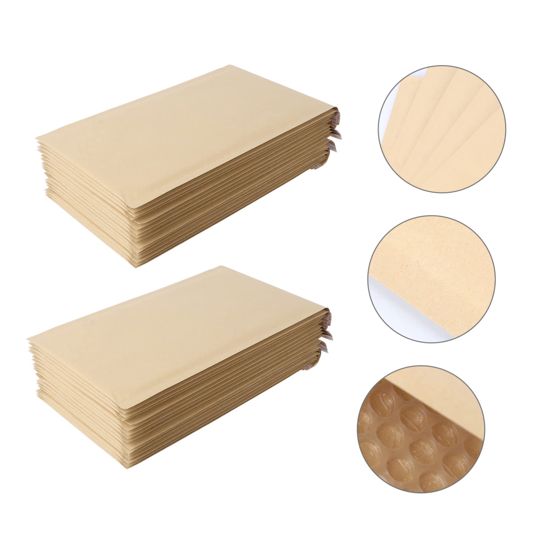 Lot de 25 Enveloppes à Bulles en Kraft Beige Doublure à Bulles pour Protection, Paquet D'emballage en Plastique Amortissants pour Envoi Sécurisé de Colis