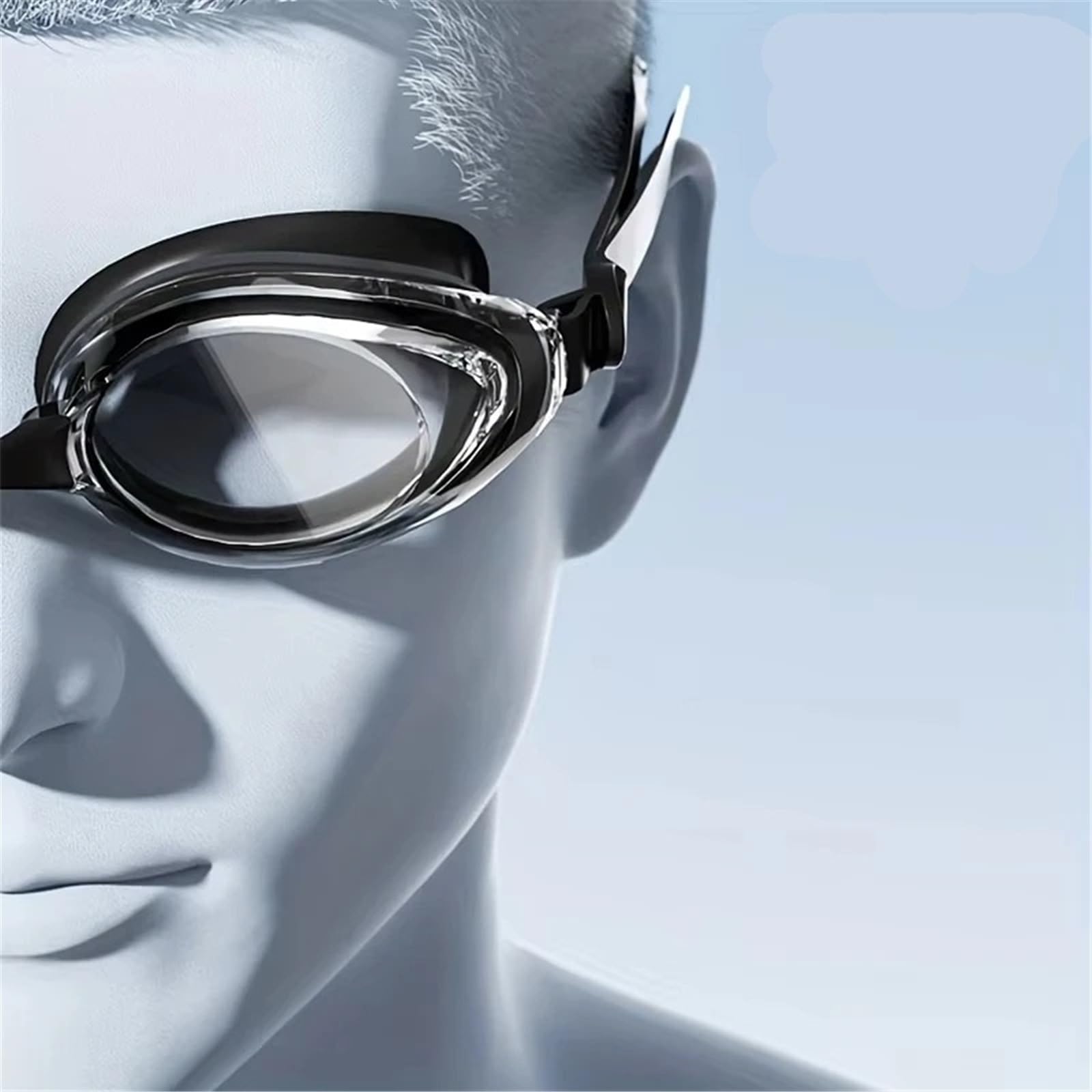 Occhialini Piscina Occhialini da Nuoto Unisex antiappannamento for Adulti Uomini Donne(White Clear Set)