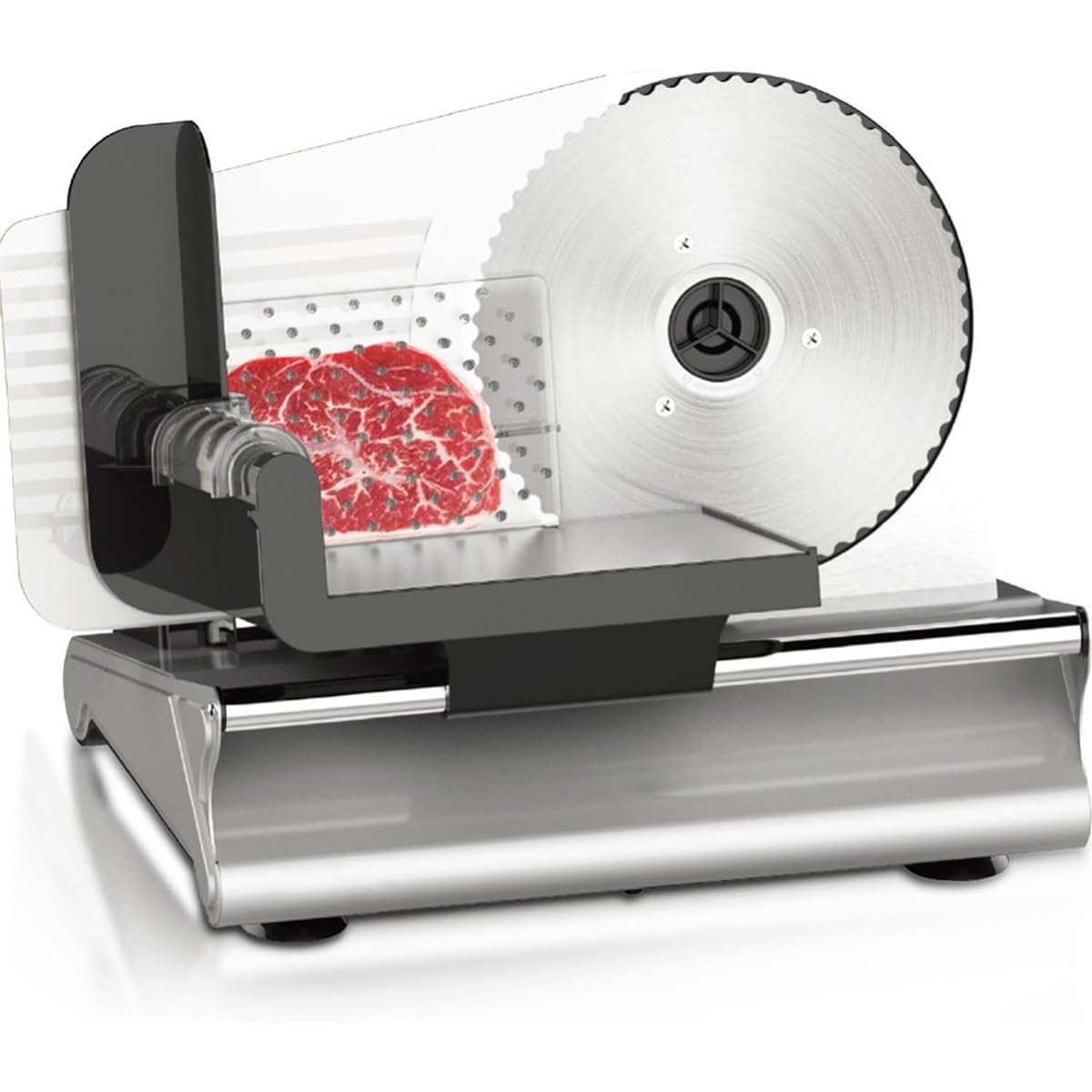 Affettatrice elettrica 200W,lame rimovibili 7,5",spessore regolabile 0-15mm
