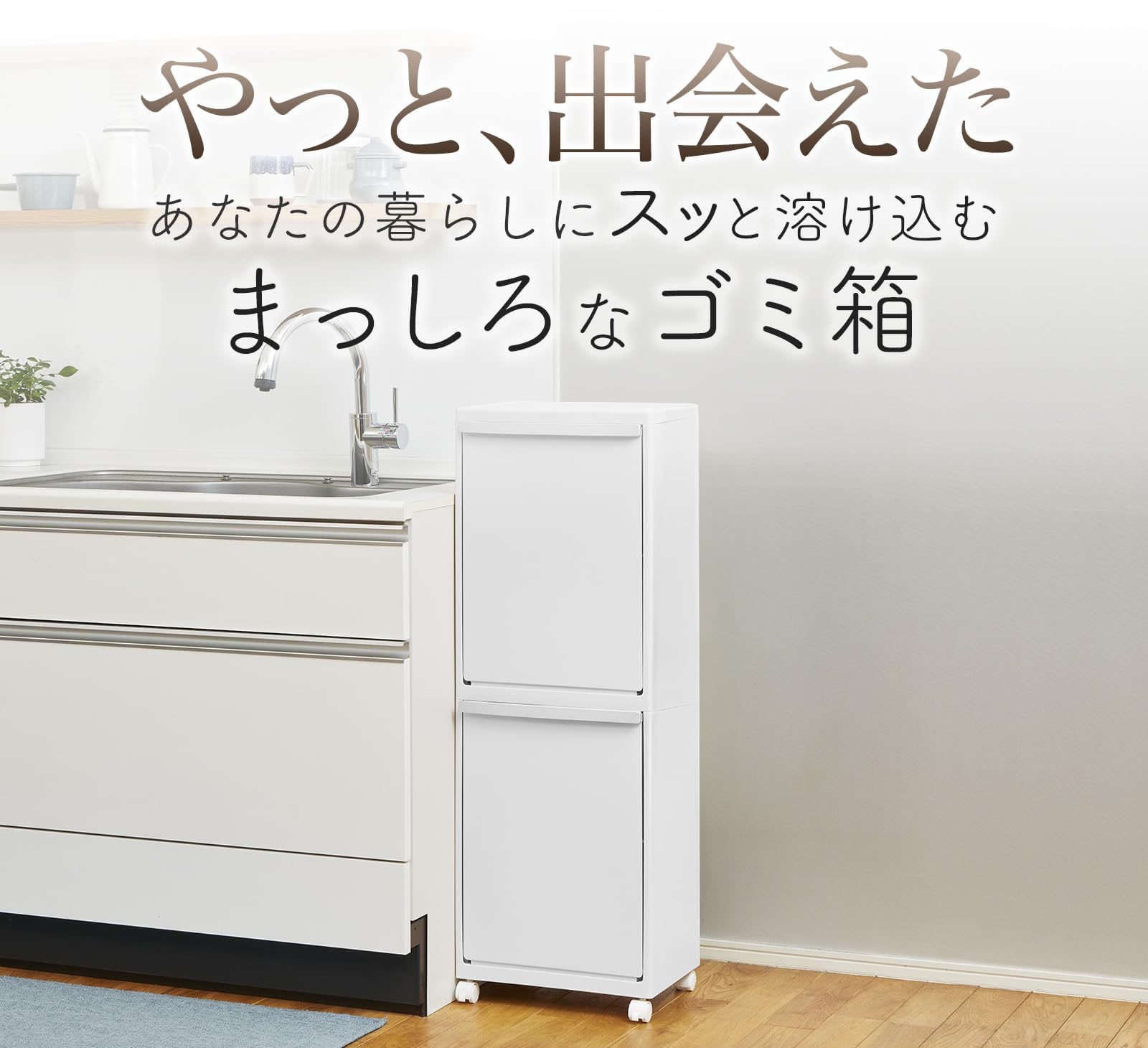 Amazon｜多段分別ごみ箱 ホワイトラッシュ ポリプロピレン 幅35×奥行27