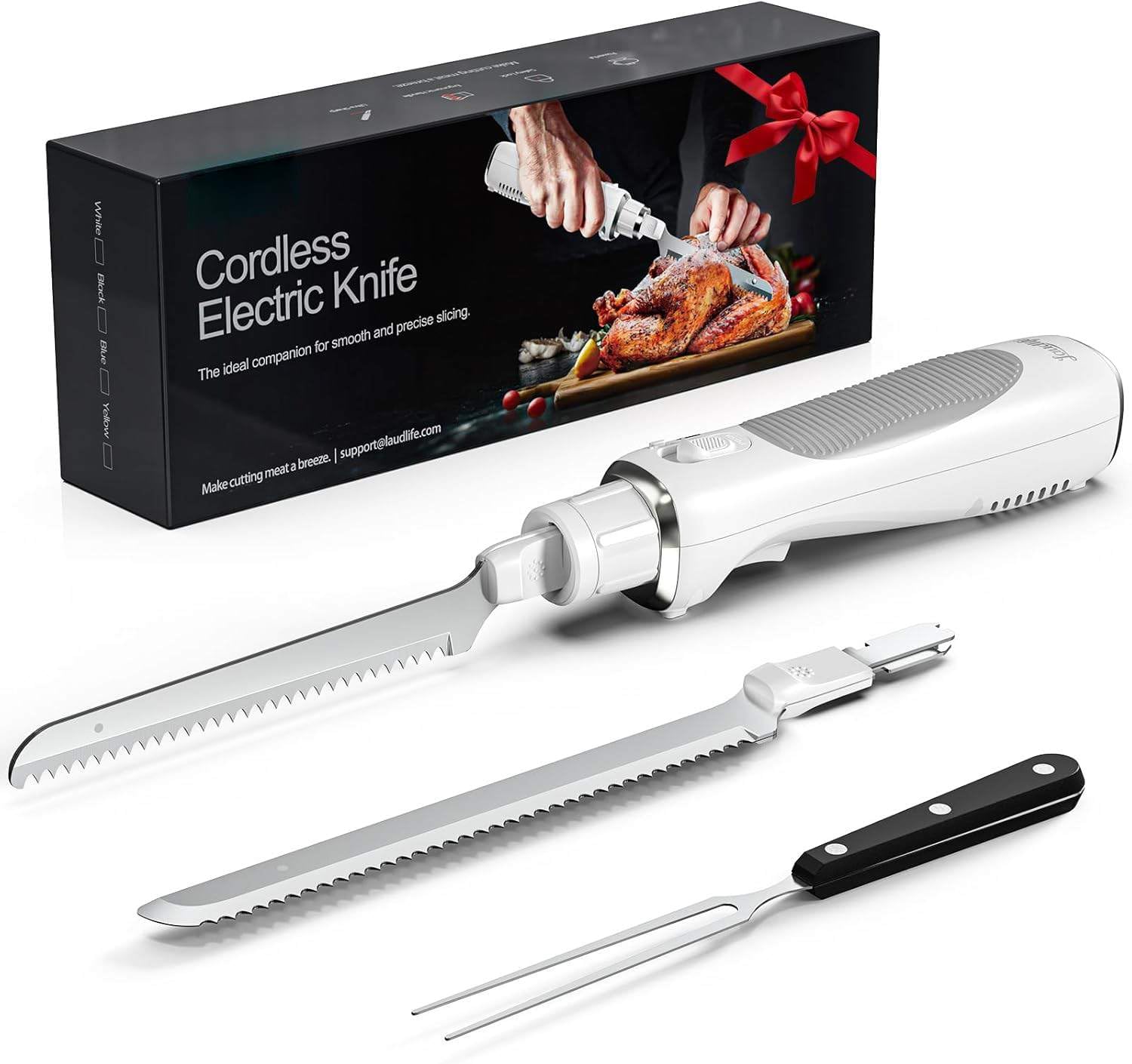 keenstone Coltello Elettrico Senza Fili, Coltello da Cucina Ricaricabile USB-C per Carne, Arrosti, Tacchino, Pane e Pesce, Impugnatura Ergonomica, Taglio Preciso e Senza Sforzo