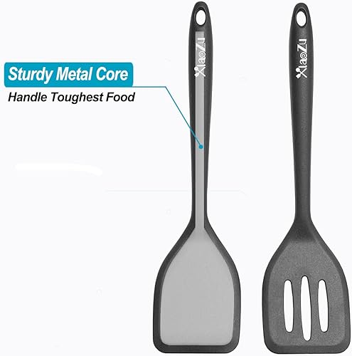 Miniatura 3 de Juego de espátulas de silicona, espátulas resistentes al calor con diseño de una pieza sin costuras, utensilios de goma antiadherentes para hornear