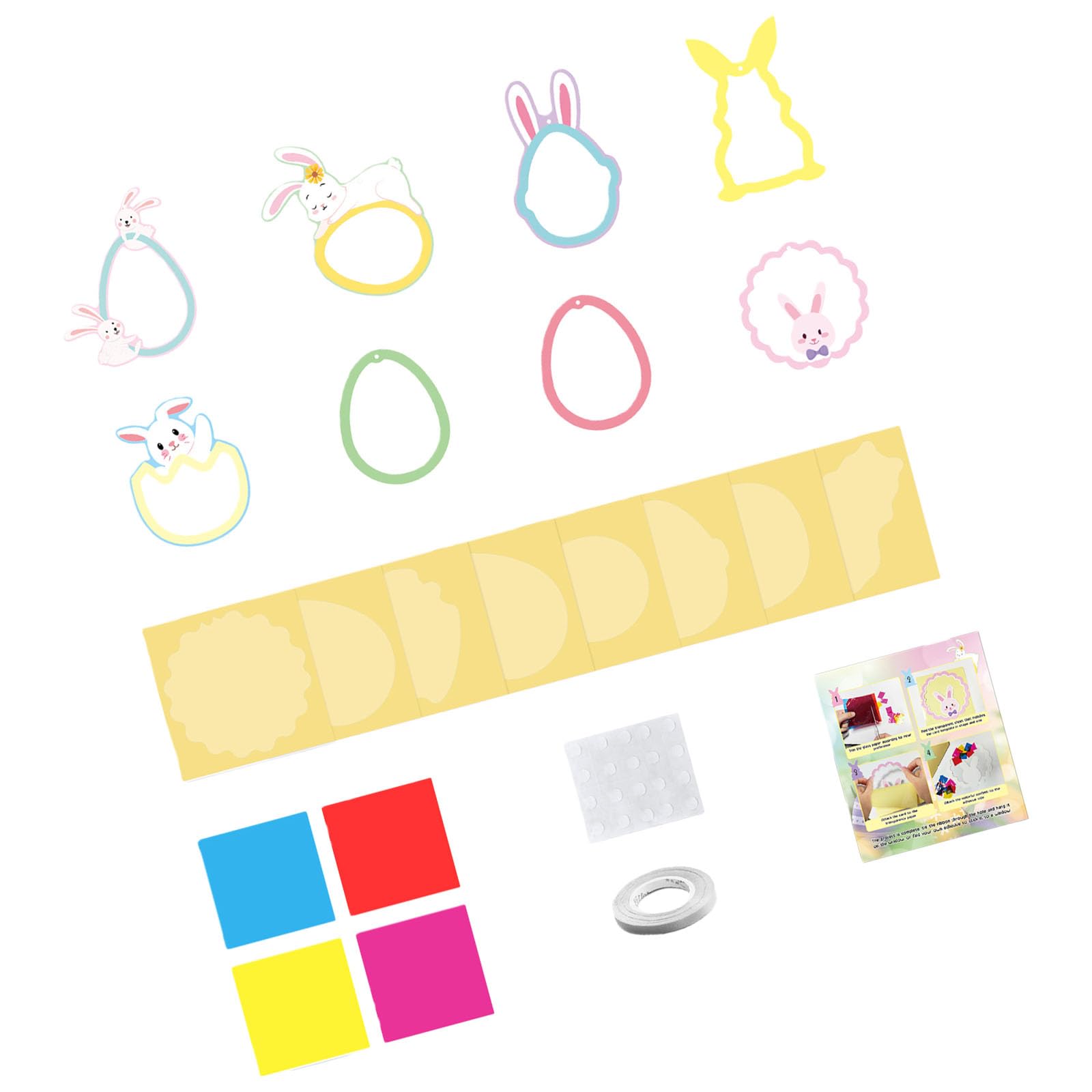 Kangnice Suncatchers Safe Paper Cutting Craft Set for Children Window Painting Activity Family Bondings Project Preschool Classroom Art Supplies