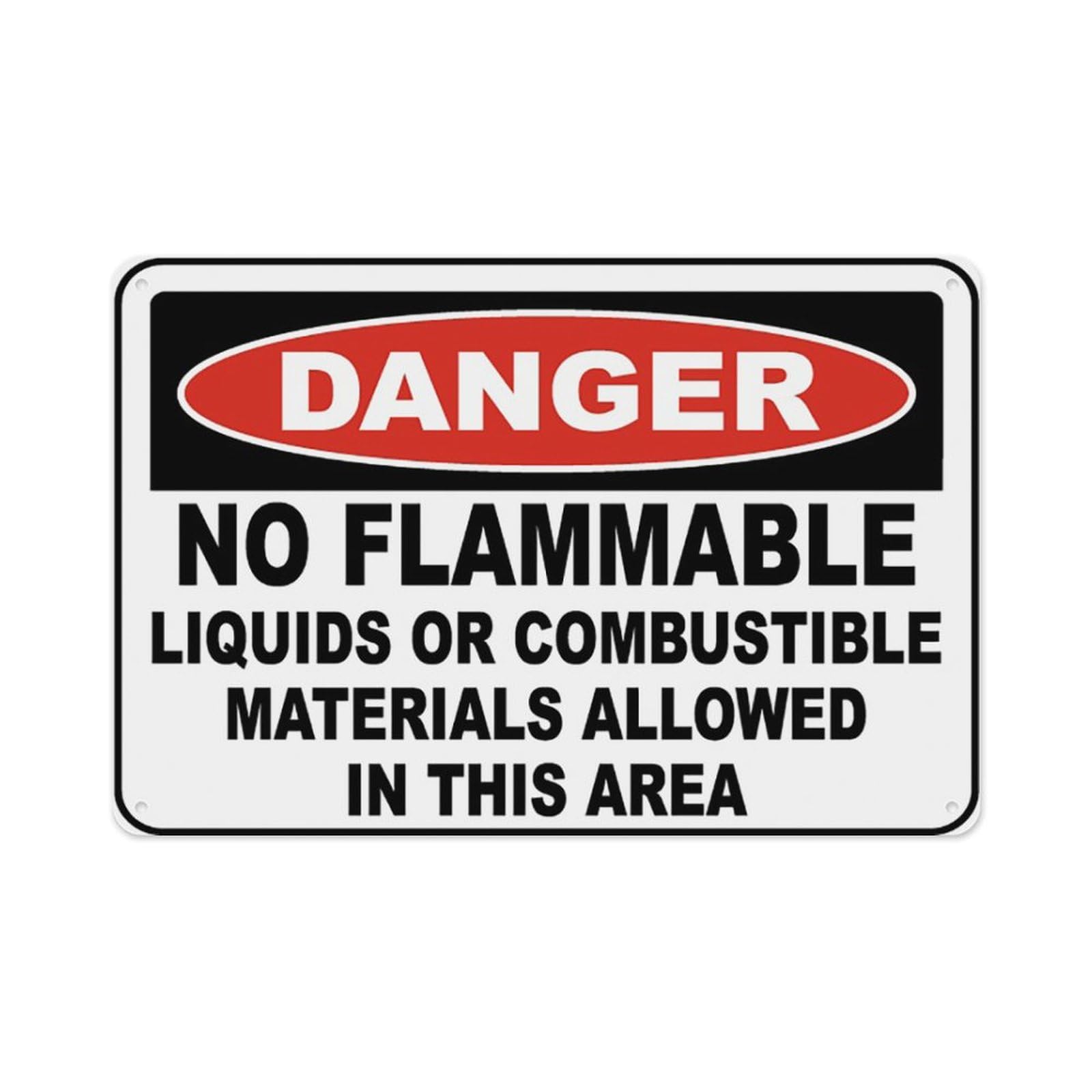 peiyeety No Flammable Liquids Sign Aluminum Tin Warning Signs For Home Outdoor Garden 12X16 Inches