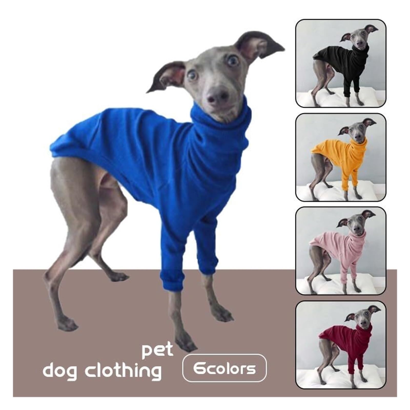 Manteau pour chien Greyhound – Veste à col roulé extensible à col montant pour lévriers whippets et lévriers italiens, pyjama d'hiver chaud à deux pattes (noir, taille XXL)