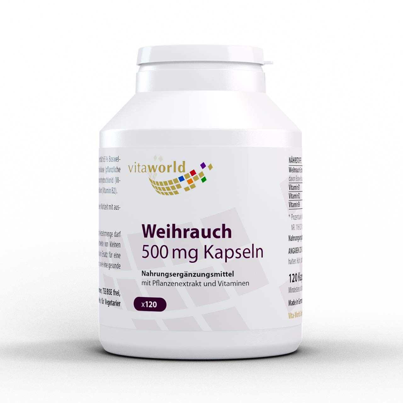 Vita World Pack de 3 Boswellia Encens 500mg 3 x 120 Capsules Made in Germany